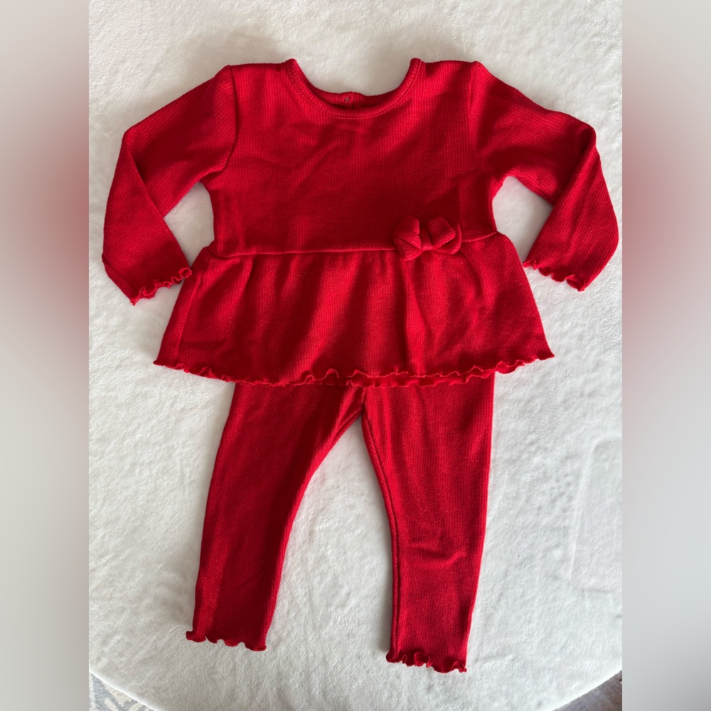 Wonder Nation Toddler Girl Red Holiday Outfit Set 18M
